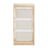 Стеллаж TROFAST-1, с контейнерами, вертикальный, Массив сосны