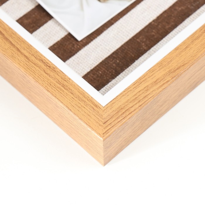 Фоторамка пластик, текстиль на 4 фото Фоторамка пластик, текстиль на 4 фото "Милый дом в коричневую полоску" с прищепками 40х35 см