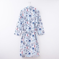 Халат мужской удлиннный Этель "Капитан" размер 50-52, вафля 200г/м2, 100% хлопок