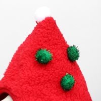 Новый год. Шапка для животных "Колпак", размер S(ОМ 15 см, длина 15 см), красный