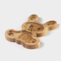 Менажница - тарелка деревянная Adelica &laquo;Зайчик&raquo;, 20,5&times;11,5&times;1,8 см, берёза