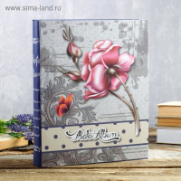 Фотоальбом на 400 фото 10х15 см "Букет на сером" в коробке, МИКС 33,5х28х5,5 см