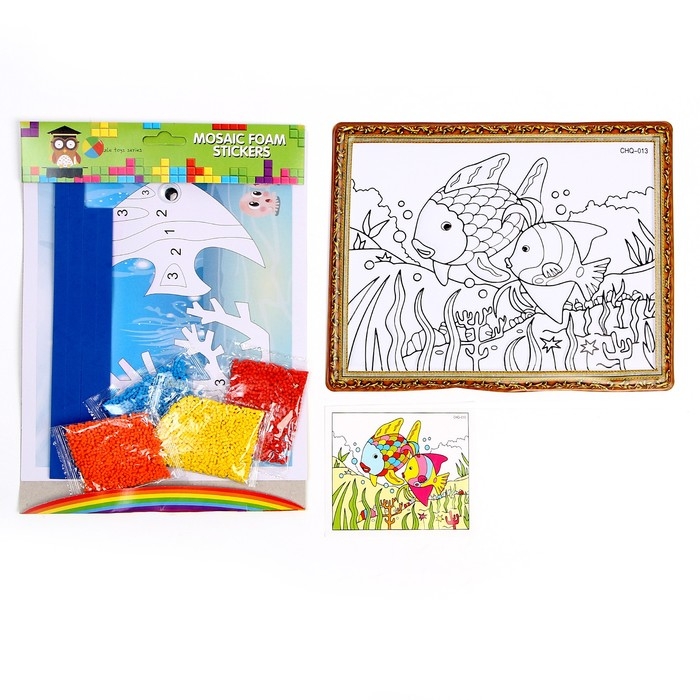 Набор для творчества: аппликация EVA крошкой и раскраска - наклейки &laquo;Подводный мир&raquo;