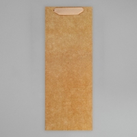 Пакет подарочный под бутылку, упаковка, &laquo;Крафтовый&raquo;, 13 x 36 x 10 см