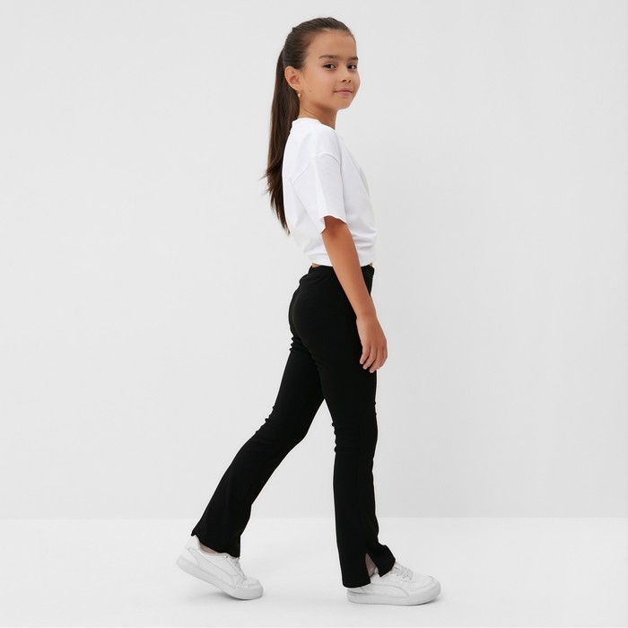 Брюки детские с разрезами KAFTAN, р. 36 (134-140 см), чёрный