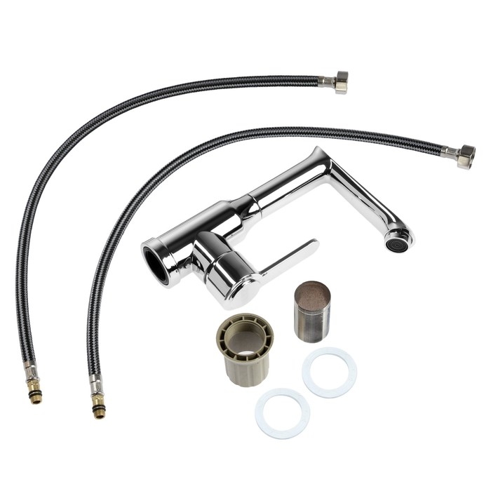 Смеситель для раковины ZEIN Z3698, поворотный излив высотой 18 см, ABS-пластик, хром Смеситель для раковины ZEIN Z3698, поворотный излив высотой 18 см, ABS-пластик, хром