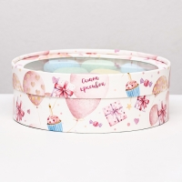 Коробка для макарун тубус с окном "Шарики", 20 х 6 см Коробка для макарун тубус с окном "Шарики", 20 х 6 см