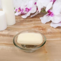 Мыльница стеклянная, 10,7&times;10,7&times;4 см, прозрачная