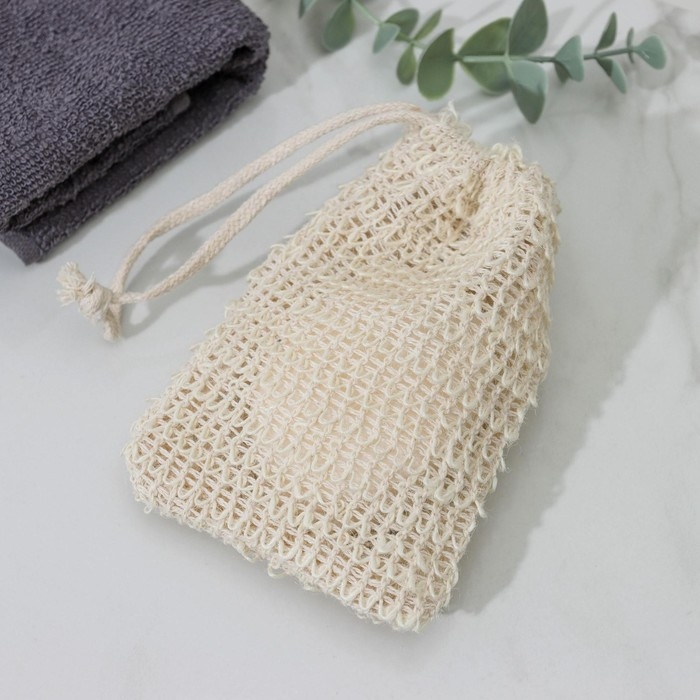Мочалка-мешочек из сизаля Доляна, для вкладывания мыла, 10×14 см Мочалка-мешочек из сизаля Доляна, для вкладывания мыла, 10×14 см
