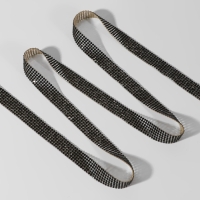 Стразы термоклеевые, d = 2,3 мм, ширина - 15 мм, 4,5 &plusmn; 0,5 м, цвет чёрный