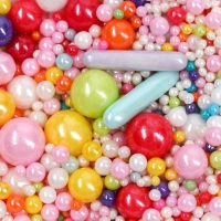 Посыпка кондитерская фигурная: розовая, голубая, желтая, белая, фиолетовая, 25 г.