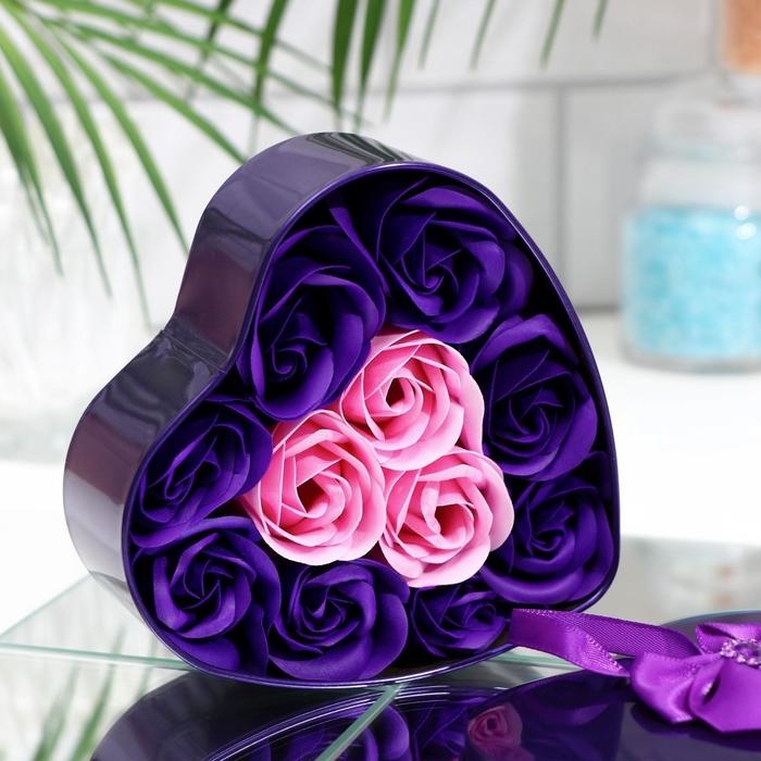 Мыльные розочки, фиолетовые и розовые, набор 11 шт. Мыльные розочки, фиолетовые и розовые, набор 11 шт.