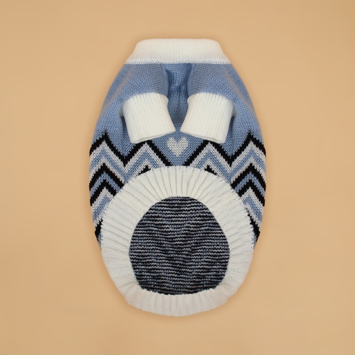 Свитер "Волна", L (ДС 29, ОШ 29, ОГ 29-49 см), голубой