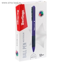 Ручка шариковая автоматическая 0.7 мм, Berlingo "Multicolor", микс 4 цвета Ручка шариковая автоматическая 0.7 мм, Berlingo "Multicolor", микс 4 цвета