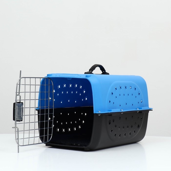 Переноска для животных пластиковая с металлической дверью 47 х 30 х 35 см, вес до 12 кг, голубая 9 Переноска для животных пластиковая с металлической дверью 47 х 30 х 35 см, вес до 12 кг, голубая 9