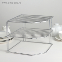 Подставка для посуды, 2 яруса, 25&times;25&times;20 см, цвет хром