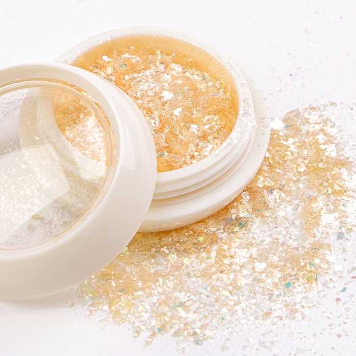 Опаловая пудра для декора ногтей, в баночке, цвет жёлтый Опаловая пудра для декора ногтей, в баночке, цвет жёлтый