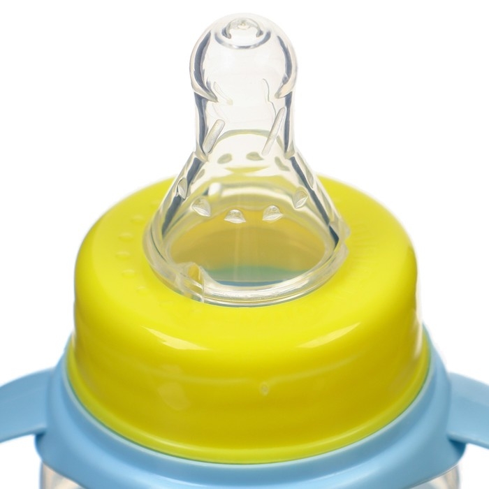 Бутылочка для кормления «Мишка принц», классическое горло, 150 мл., от 0 мес., цилиндр, с ручками Бутылочка для кормления «Мишка принц», классическое горло, 150 мл., от 0 мес., цилиндр, с ручками