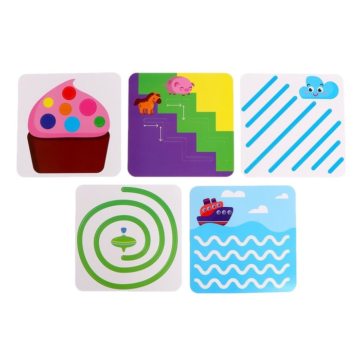 Набор трафаретов &laquo;Весёлые задания&raquo;, по методике Монтессори