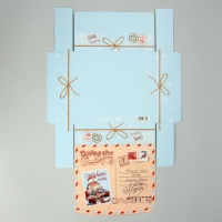 Коробка подарочная новогодняя складная &laquo;Сказочная почта&raquo;, 20 х 18 х 5 см, БЕЗ ЛЕНТЫ, Новый год