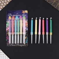 Свечи для торта с цветным пламенем &laquo;С Днем Рождения&raquo;, 6 шт., 8,6 х 0,6 см