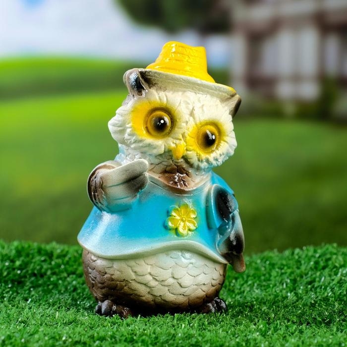 Садовая фигура Садовая фигура "Филин в шляпке" 9х9х15см