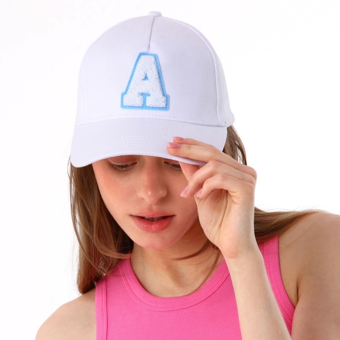 Кепка женская «A», цвет белый, р-р 56 Кепка женская «A», цвет белый, р-р 56