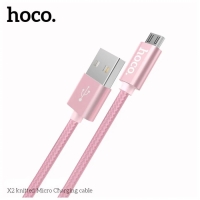 Кабель Hoco X2, Micro USB - USB, 2.4 А, 1 м, текстиль, розовый Кабель Hoco X2, Micro USB - USB, 2.4 А, 1 м, текстиль, розовый