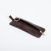 Ключница на молнии TEXTURA, длина 17 см, кольцо, цвет коричневый