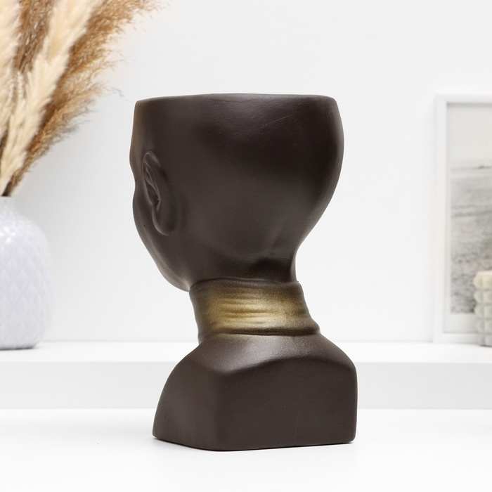 Кашпо - органайзер "Негритянка" черное, 1,3л / 14х20х12см