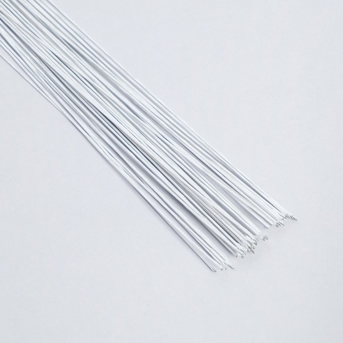 Флористическая проволока в бумажной оплётке Флористическая проволока в бумажной оплётке "Белая", длина 60 см, 0,8 мм, набор 50 шт