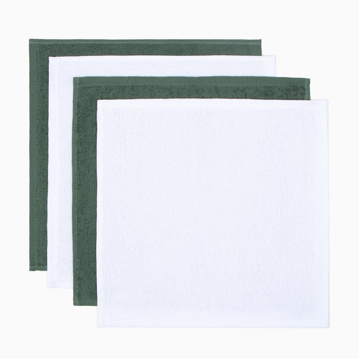 Набор махр. полотенец Этель "Праздничный узор" 30х30 см-4шт, хл 340г/м2