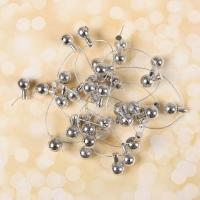 Миниатюра кукольная &laquo;Гирлянда - шарик&raquo; длина 1 метр, игрушка: 1,5&times;0,8 см, цвет серебряный