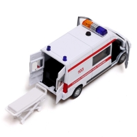 Машина металлическая &laquo;Citroen Jumper. Скорая&raquo;, 14 см, световые и звуковые эффекты, открываются двери, инерция, цвет белый