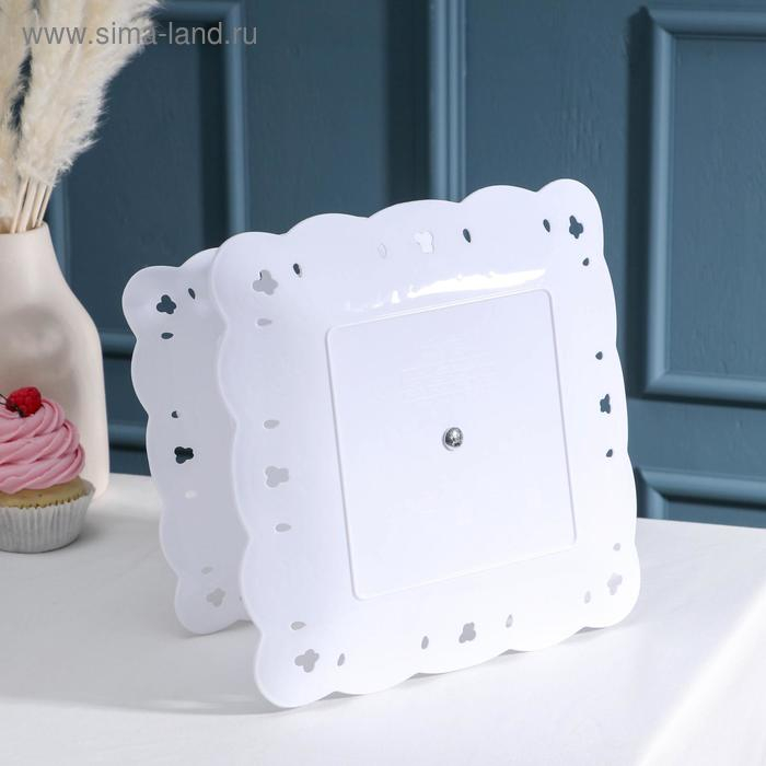 Этажерка-фруктовница квадратная &laquo;Вивьен&raquo;, 2 яруса, 20&times;20 см, 24&times;24 см, цвет белый