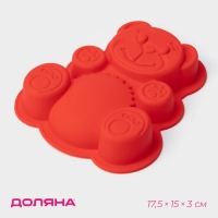 Форма для выпечки Доляна &laquo;Мишка&raquo;, силикон, 17,5&times;15&times;3 см, цвет МИКС