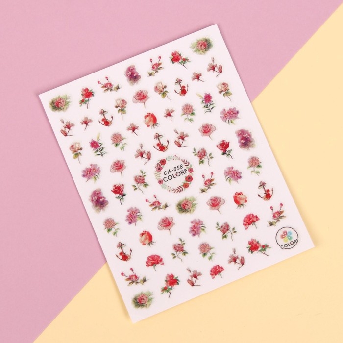 Наклейки для ногтей «Розы», разноцветные Наклейки для ногтей «Розы», разноцветные