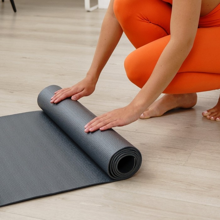 Коврик для йоги Sangh, 173&times;61&times;0,4 см, цвет тёмно-серый