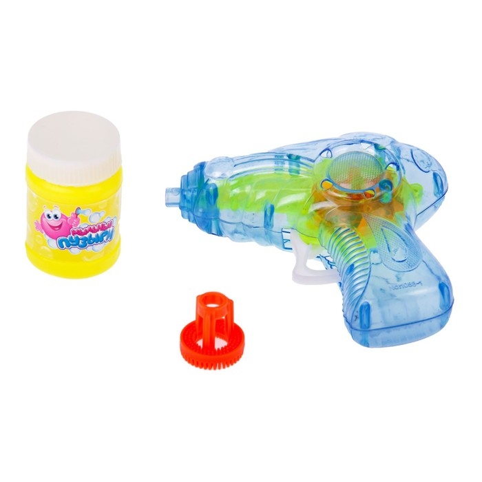 Генератор-пистолет мыльных пузырей &laquo;Пистолет световой&raquo; с насадкой и флаконом, 50 мл, цвета МИКС