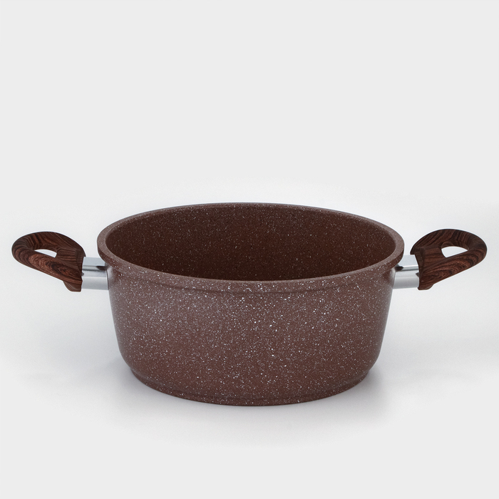 Кастрюля Доляна &laquo;Брауни&raquo;, 3,3 л, d=24 см, h=10 см, стеклянная крышка, антипригарное покрытие, индукция