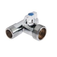 Кран шаровой ZEIN, для подключения бытовой техники, 3-х проходной, 1/2"х3/4"х1/2", латунь Кран шаровой ZEIN, для подключения бытовой техники, 3-х проходной, 1/2"х3/4"х1/2", латунь