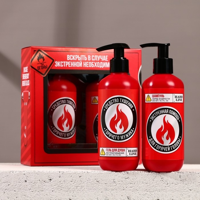 Подарочный набор косметики Подарочный набор косметики "Тушение мужика", шампунь для волос и гель для душа, 2 х 300 мл, HARD LINE