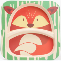 Набор детской посуды &laquo;Лисичка&raquo;, из бамбука, 5 предметов: тарелка, миска, стакан, столовые приборы