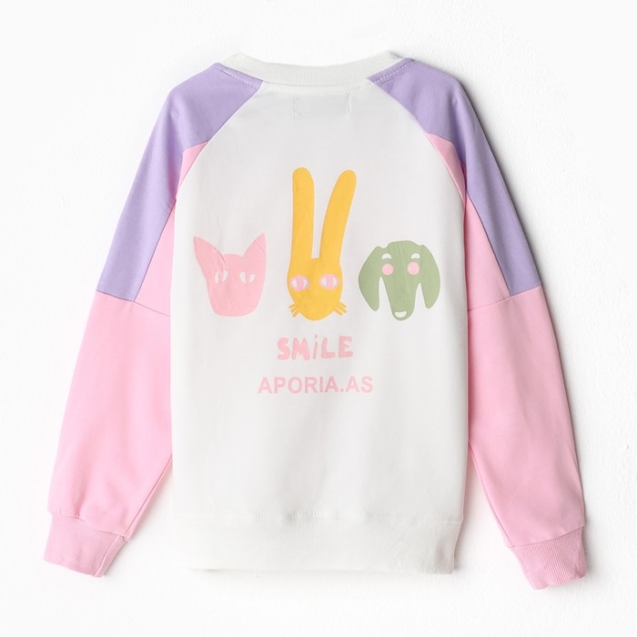 Свитшот для девочки, цвет сиренево-розовый, рост 122-128 см Свитшот для девочки, цвет сиренево-розовый, рост 122-128 см