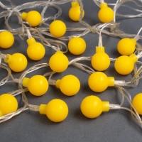 Гирлянда &laquo;Нить&raquo; 5 м с насадками &laquo;Шарики жёлтые&raquo;, IP20, прозрачная нить, 30 LED, свечение жёлтое, 8 режимов, 220 В