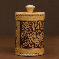 Туес "Рябина" 8х8х12 см, береста Туес "Рябина" 8х8х12 см, береста