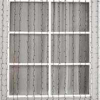 Гирлянда &laquo;Занавес&raquo; 2 &times; 3 м, IP44, УМС, тёмная нить, 760 LED, свечение тёплое белое, мерцание белым, 220 В