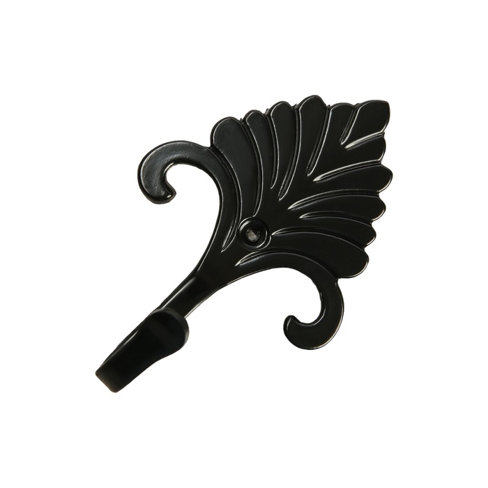 Крючок однорожковый для штор CAPPIO KC111, цвет черный, 2 шт