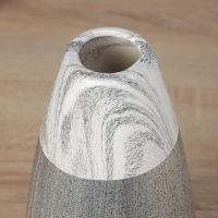 Ваза керамика настольная "Бригэм" бочка, диам.отвер.- 4см, h-24,5х12 см, бело-серый