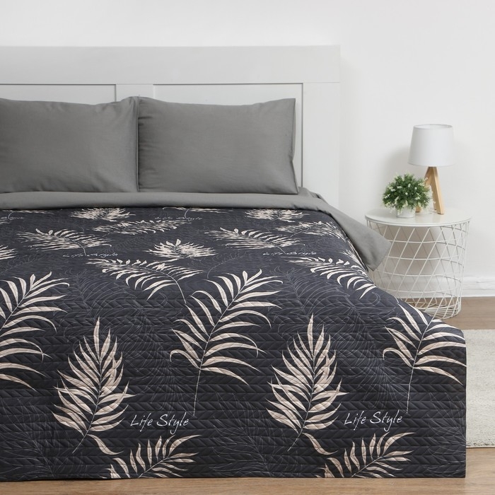 Покрывало евро макси Экономь и Я Покрывало евро макси Экономь и Я "Пальмовые листья" 240*210±5см, 100% полиэстер, 190гр/м2